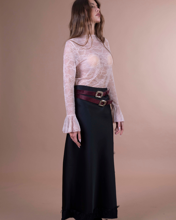 LEA maglia in pizzo rosa polvere