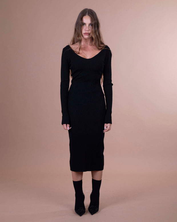 VERA dress in maglia a costine