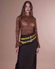 LEA maglia in pizzo tabacco