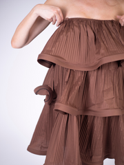 CLARISSE dress con balze plissè
