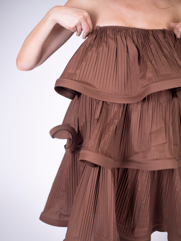 CLARISSE dress con balze plissè