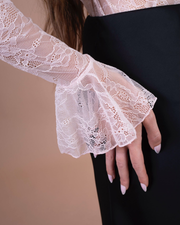 LEA maglia in pizzo rosa polvere