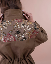 ISABEL giacca tabacco con applicazioni