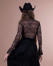 LEA maglia in pizzo nero