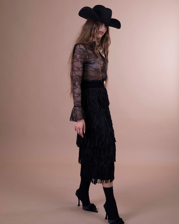 LEA maglia in pizzo nero