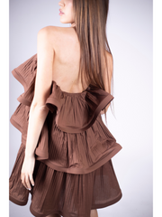 CLARISSE dress con balze plissè