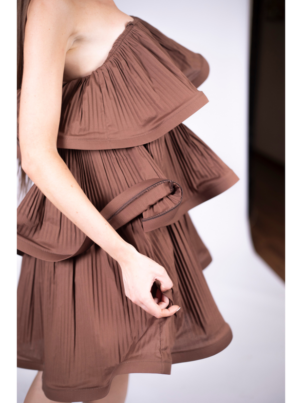 CLARISSE dress con balze plissè