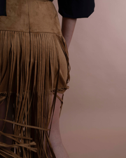 EMMA gonna in eco suede con frange