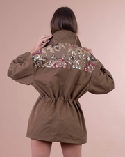 ISABEL giacca tabacco con applicazioni