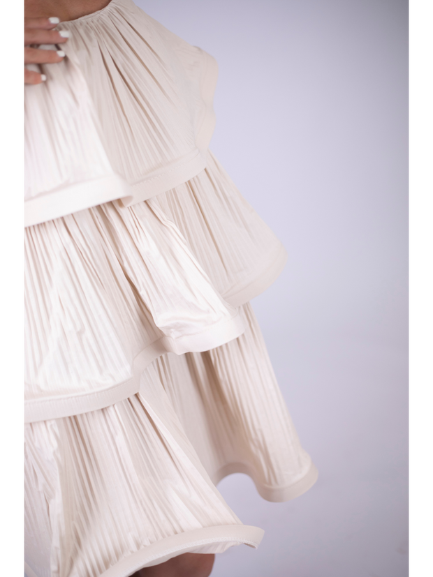 SUZETTE dress con balze plissè
