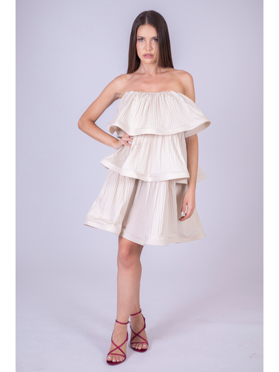 SUZETTE dress con balze plissè